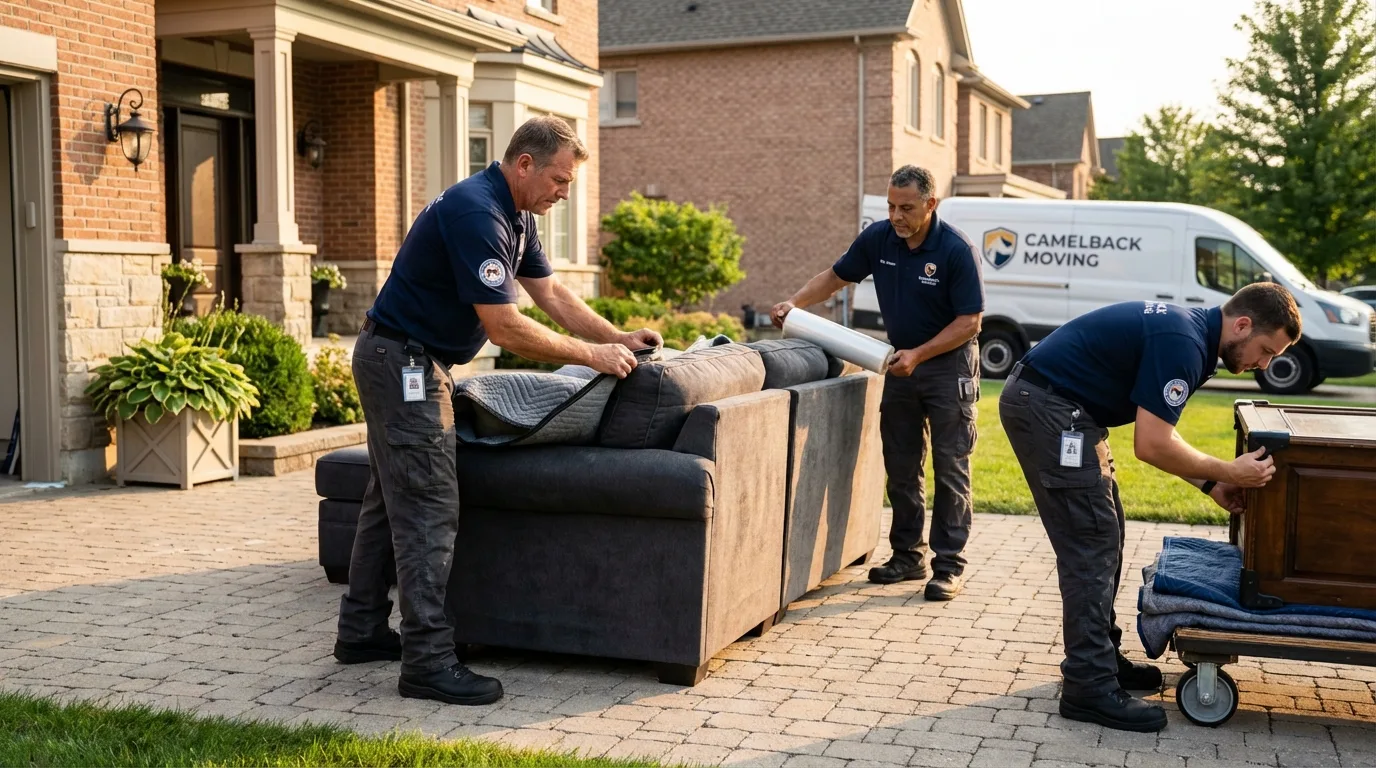 Large estate moving crew wrapping furniture in Horseshoe Bend, AR