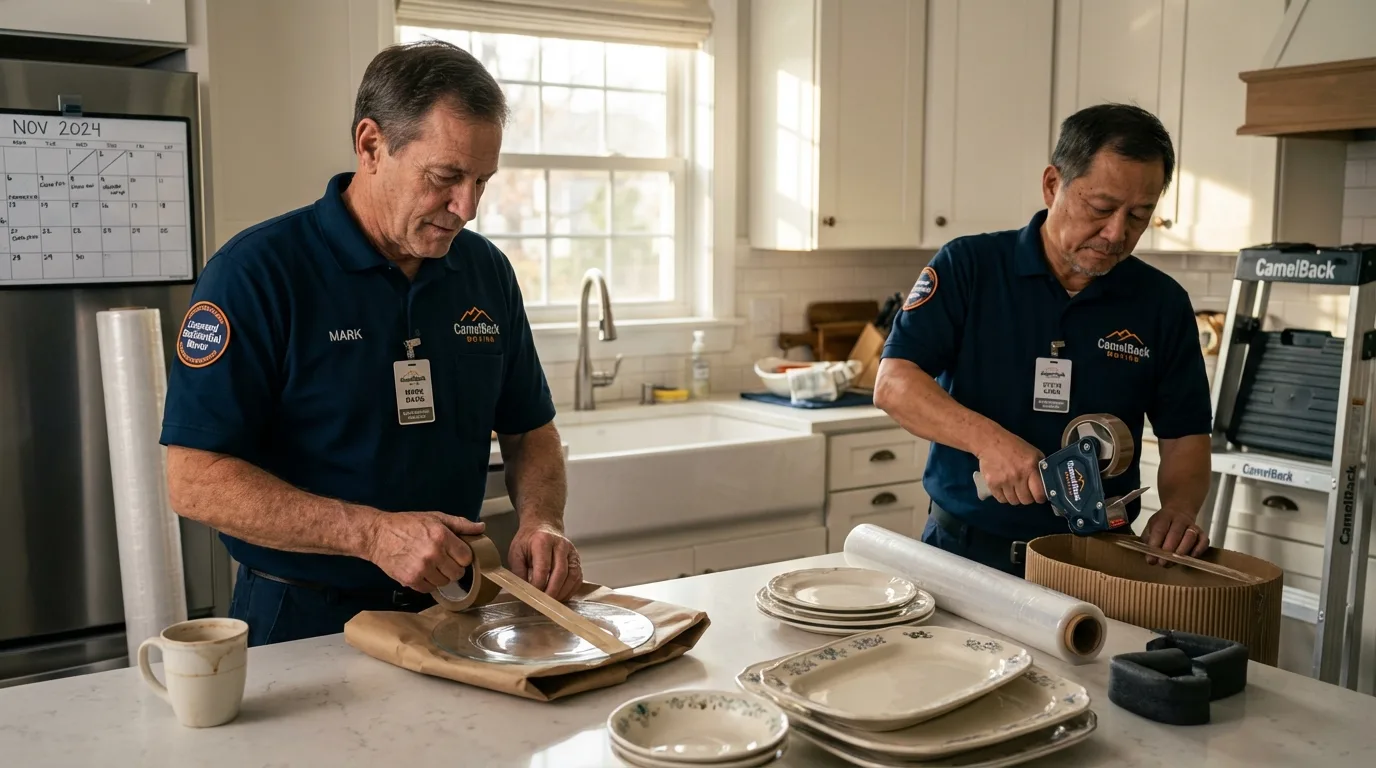 Professional crew packing kitchen dishware in Horseshoe Bend, AR